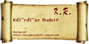 Kárász Rudolf névjegykártya