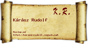 Kárász Rudolf névjegykártya
